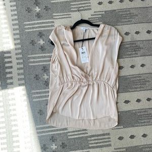 Blush Reiss vneck silk shell - brand new!
